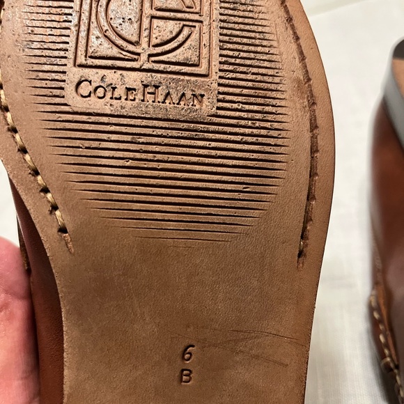Cole Haan Men's Tan Leather Loafers with Silver Accent - Picture 6 of 8